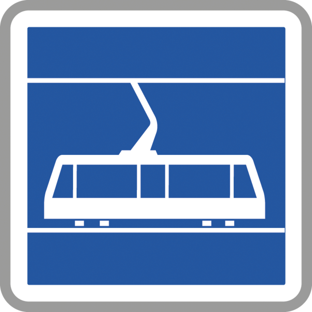 Panneau carré Indication d'arrêt de tramway 700 Ecolign C7 cl1 - NADIA SIGNALISATION - CAR700E1C7