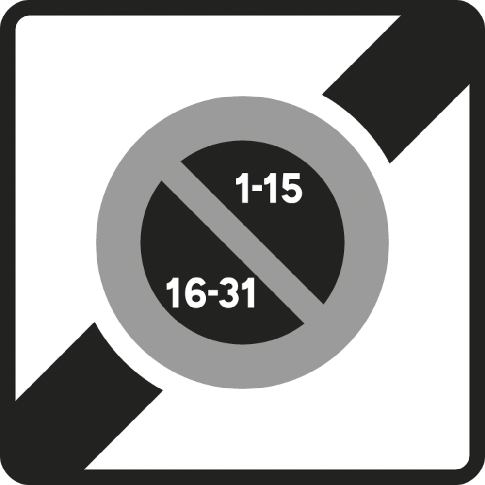 Panneau carré Sortie de zone à stationnement unilatéral 900 Ecolign B50b cl2 - NADIA SIGNALISATION - CAR900E2B50b