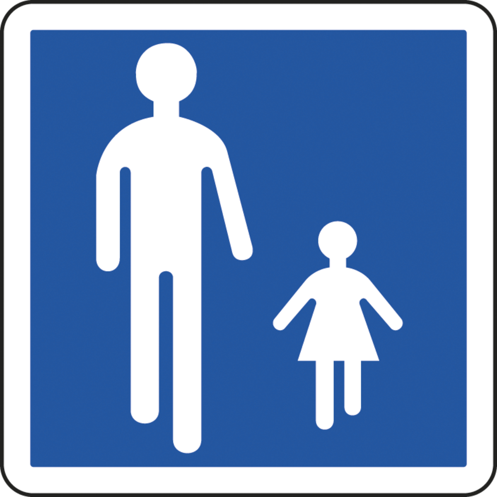 Panneau carré Entrée d'une aire piétonne 900 Ecolign B54 cl2 - NADIA SIGNALISATION - CAR900E2B54