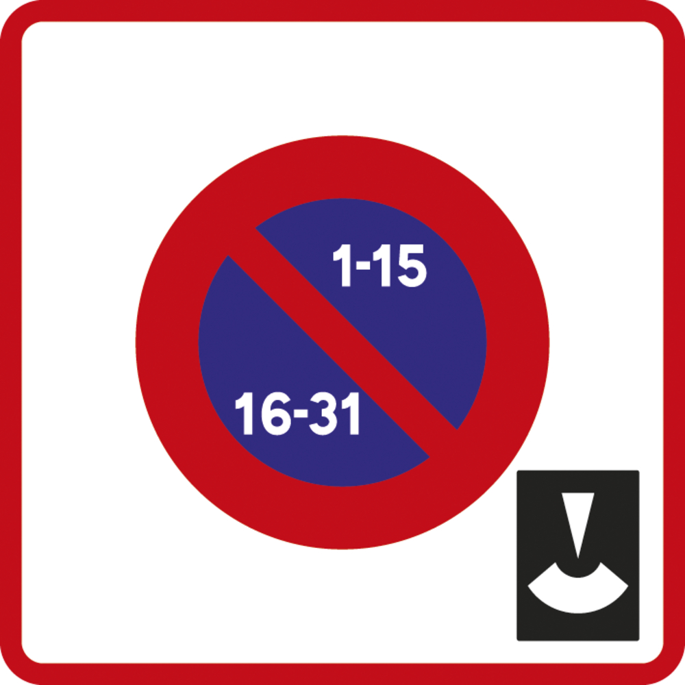 Panneau carré zone stationnement alternance 900 Ecolign B6b5 cl2 - NADIA SIGNALISATION - CAR900E2B6b5