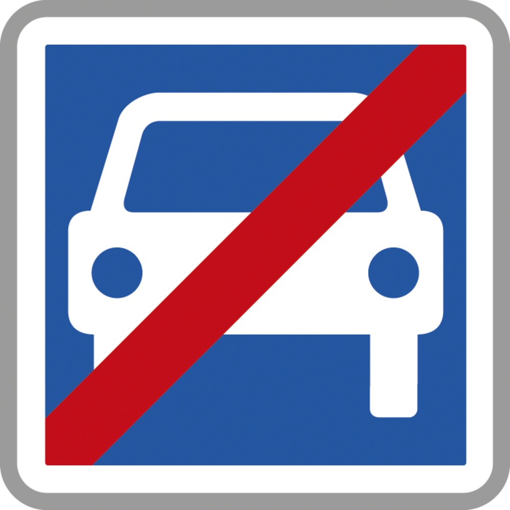 Panneau carré Fin de route à accès réglementé 900 Ecolign C108 cl2 - NADIA SIGNALISATION - CAR900E2C108