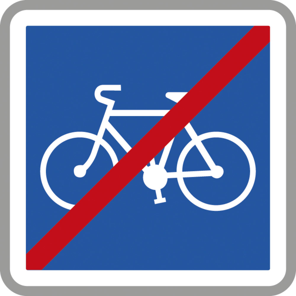 Panneau carré fin de piste cyclable 900 Ecolign C114 cl2 - NADIA SIGNALISATION - CAR900E2C114