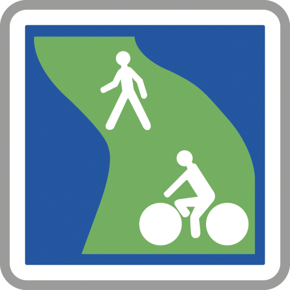 Panneau carré usage voie verte piétons véhicules 900 Ecolign C115 cl2 - NADIA SIGNALISATION - CAR900E2C115