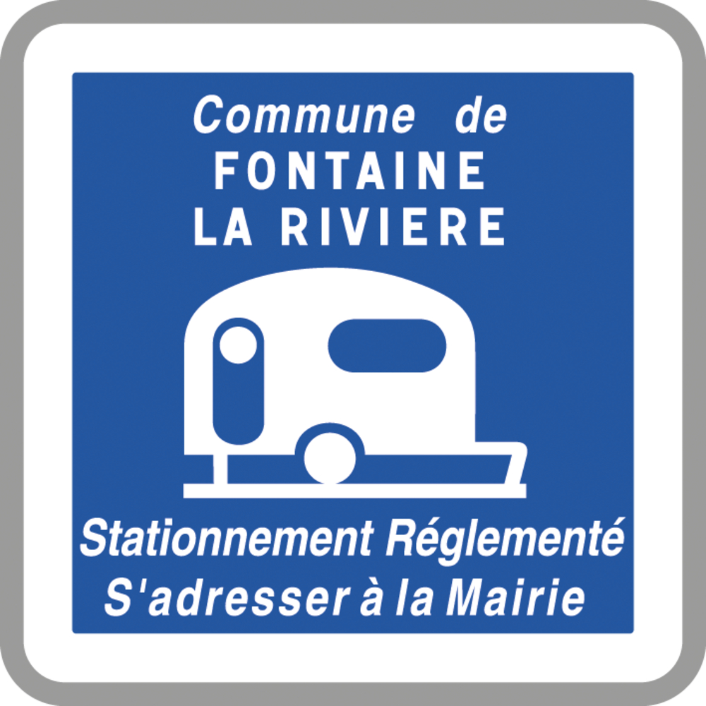 Panneau carré stationnement réglementé caravanes 900 Ecolign C23 cl2 - NADIA SIGNALISATION - CAR900E2C23