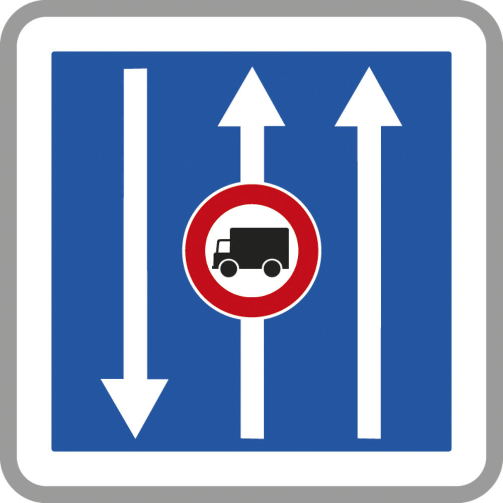 Panneau carré circulation sur chaussée 900 Ecolign C24aex1 cl2 - NADIA SIGNALISATION - CAR900E2C24aex1