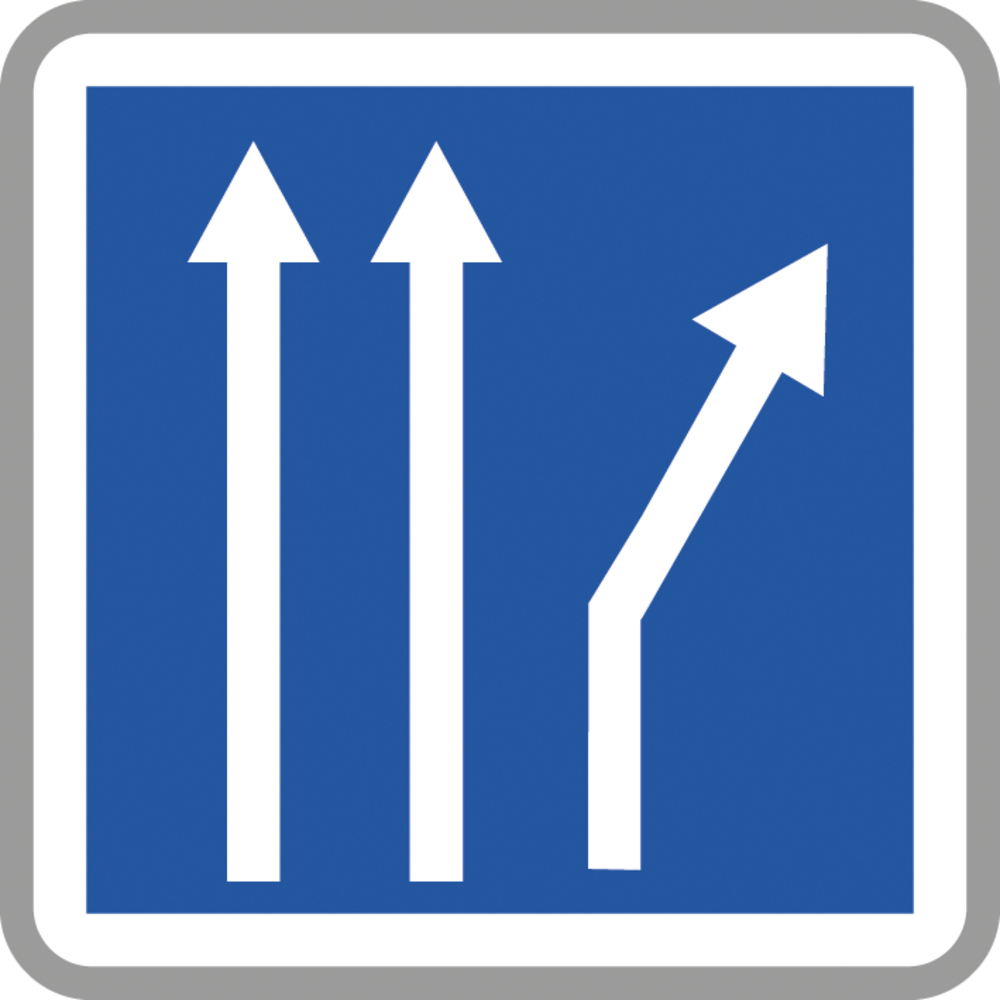 Panneau carré Voies affectées répartition intersection 900 Ecolign C24bex2 cl2 - NADIA SIGNALISATION - CAR900E2C24bex2