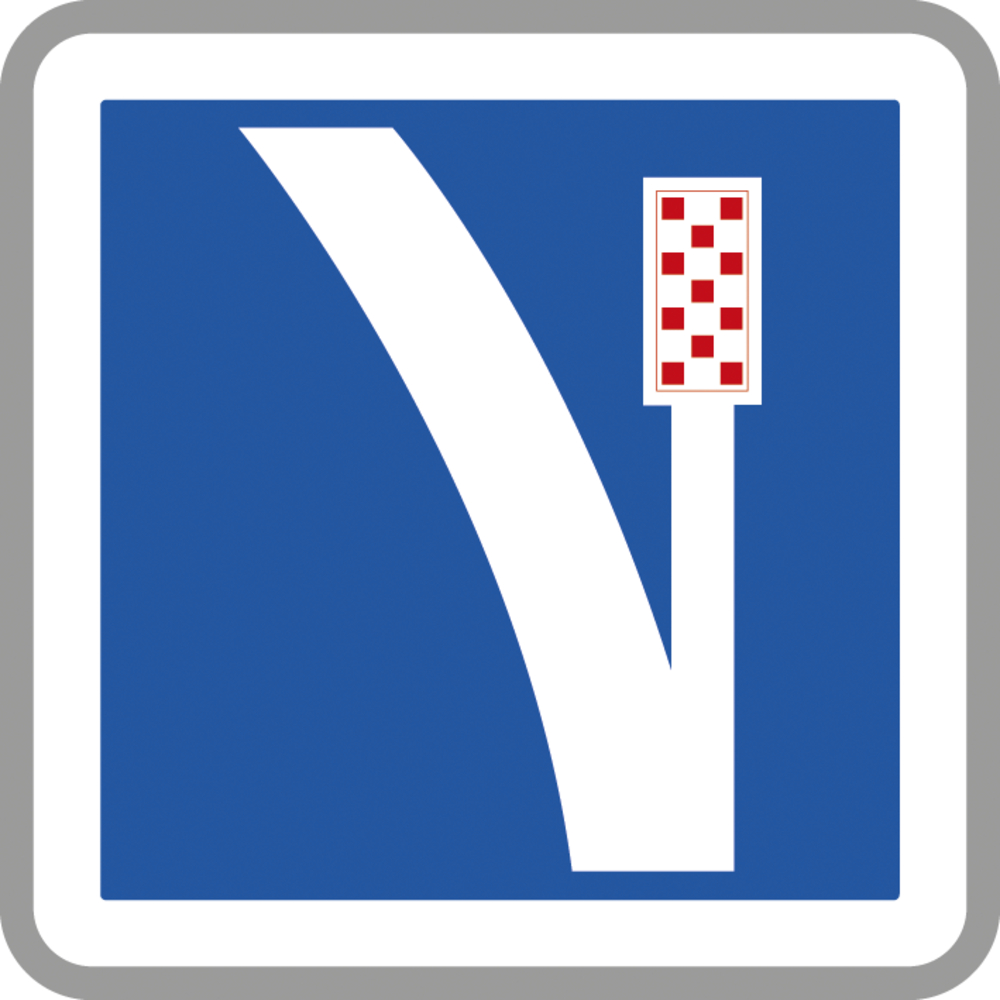 Panneau carré Voie de détresse à droite 900 Ecolign C26a cl2 - NADIA SIGNALISATION - CAR900E2C26a