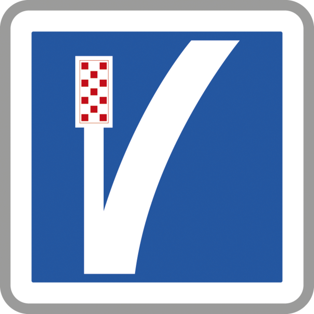 Panneau carré voie de détresse à gauche 900 Ecolign C26b cl2 - NADIA SIGNALISATION - CAR900E2C26b