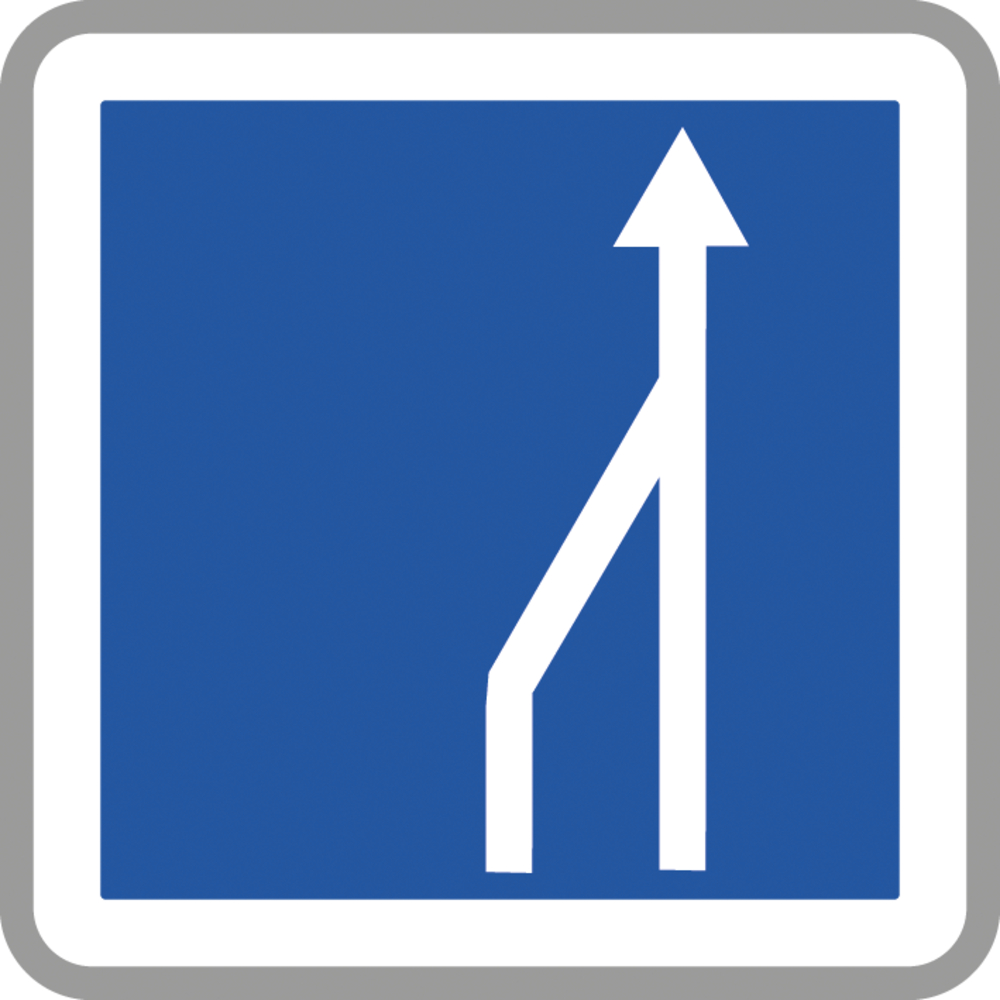 Panneau carré réduction voies chaussées séparées 900 Ecolign C28ex1 cl2 - NADIA SIGNALISATION - CAR900E2C28ex1