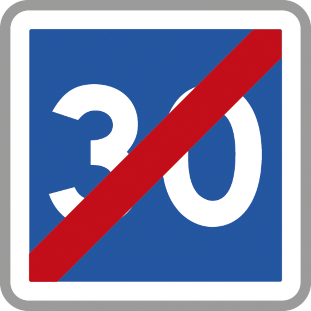 Panneau carré Fin de vitesse conseillée 900 Ecolign C4b cl2 - NADIA SIGNALISATION - CAR900E2C4b