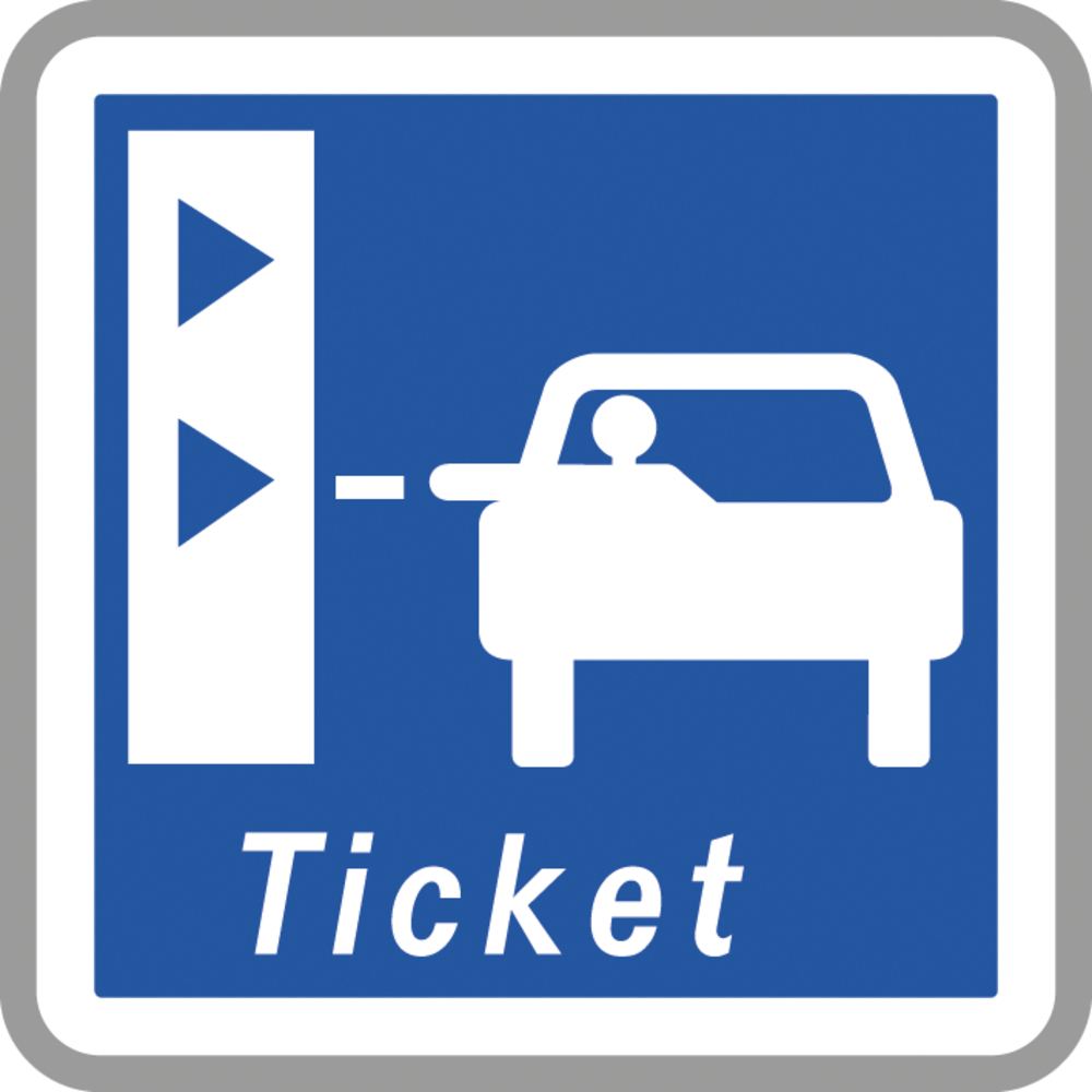 Panneau carré présignalisation borne retrait ticket péage 900 Ecolign C62 cl2 - NADIA SIGNALISATION - CAR900E2C62