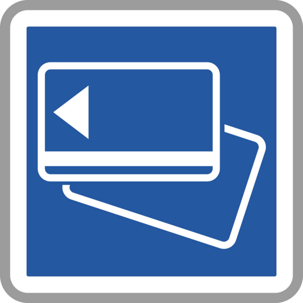 Panneau carré Paiement par carte bancaire 900 Ecolign C64b cl2 - NADIA SIGNALISATION - CAR900E2C64b