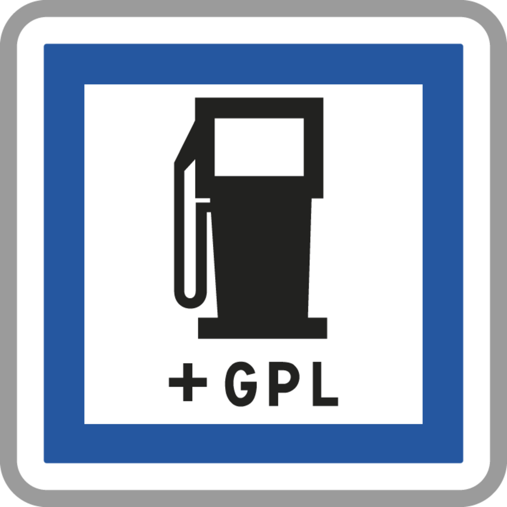 Panneau carré poste carburant ouvert 7j/7 24h/24 ravitaillement GPL 900 CE15c cl2 - NADIA SIGNALISATION - CAR900E2CE15c