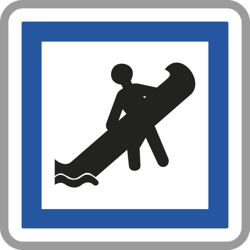 Panneau carré Emplacement mise à l’eau embarcations légères 900 Ecolign CE19 cl2 - NADIA SIGNALISATION - CAR900E2CE19