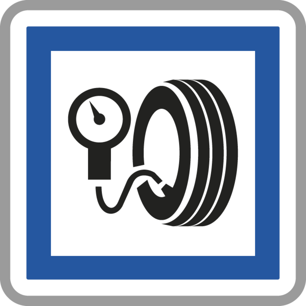Panneau carré station de gonflage usage gratuit 900 Ecolign CE26 cl2 - NADIA SIGNALISATION - CAR900E2CE26