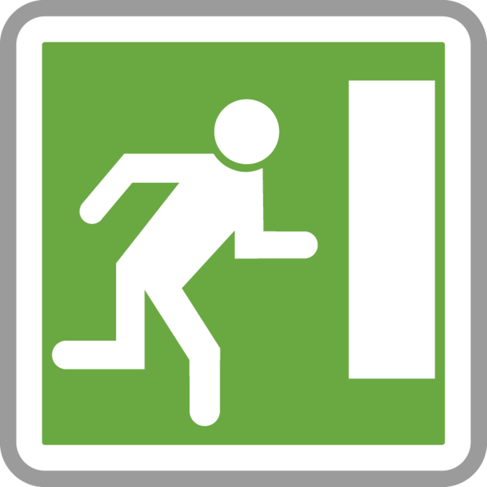 Panneau carré issue de secours vers la droite 900 CE30a cl2 - NADIA SIGNALISATION - CAR900E2CE30a