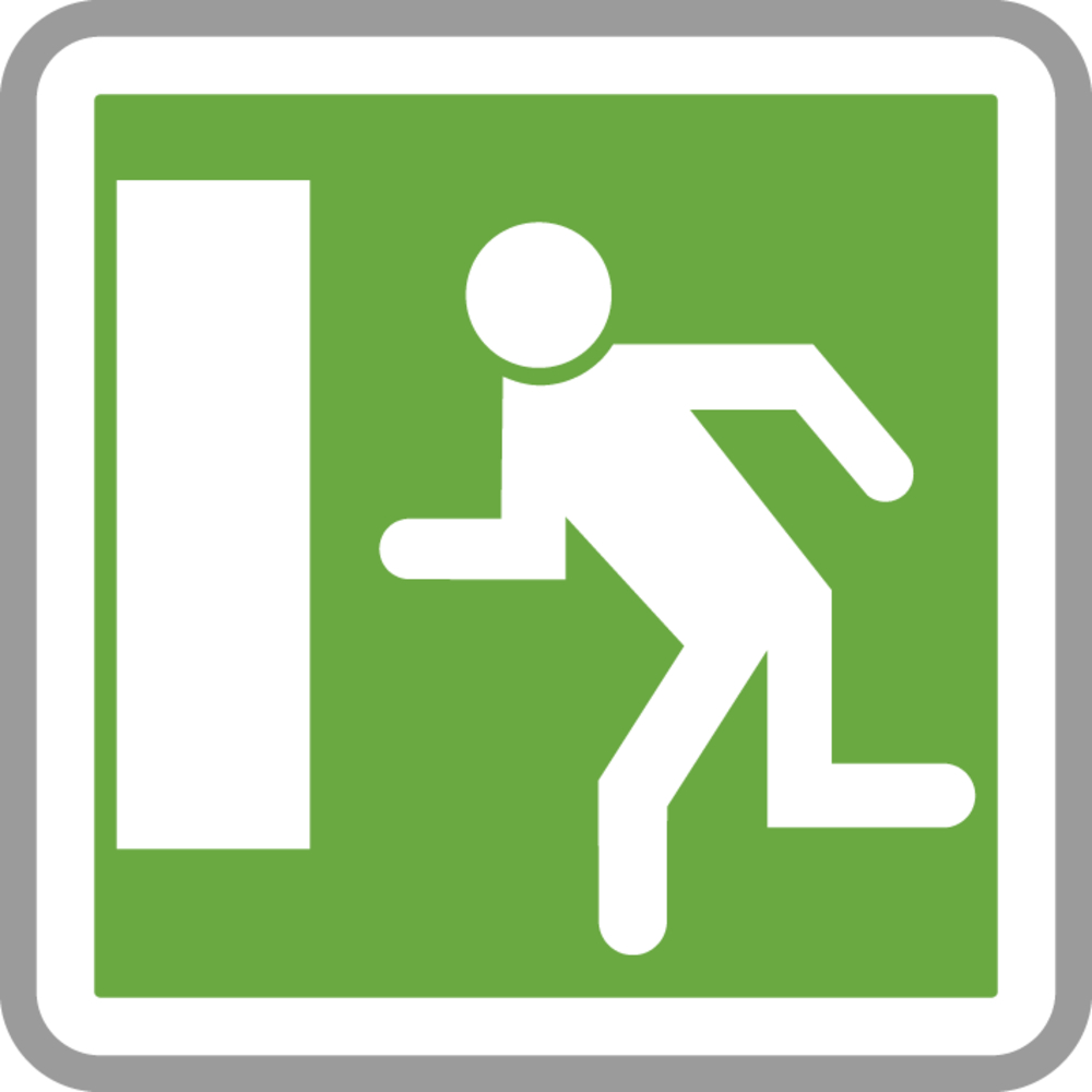 Panneau carré Issue de secours vers la gauche 900 ECOLIGN CE30b cl2 - NADIA SIGNALISATION - CAR900E2CE30b