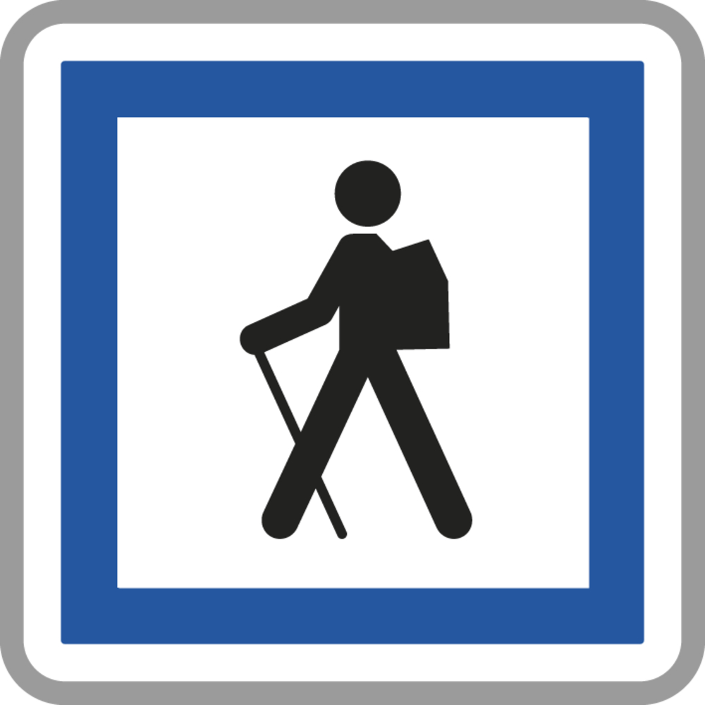 Panneau carré point de départ itinéraire pédestre 900 Ecolign CE6a cl2 - NADIA SIGNALISATION - CAR900E2CE6a