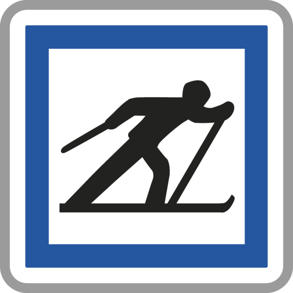 Panneau carré Départ Circuit Ski de Fond 900 ECOLIGN CE6b cl2 - NADIA SIGNALISATION - CAR900E2CE6b