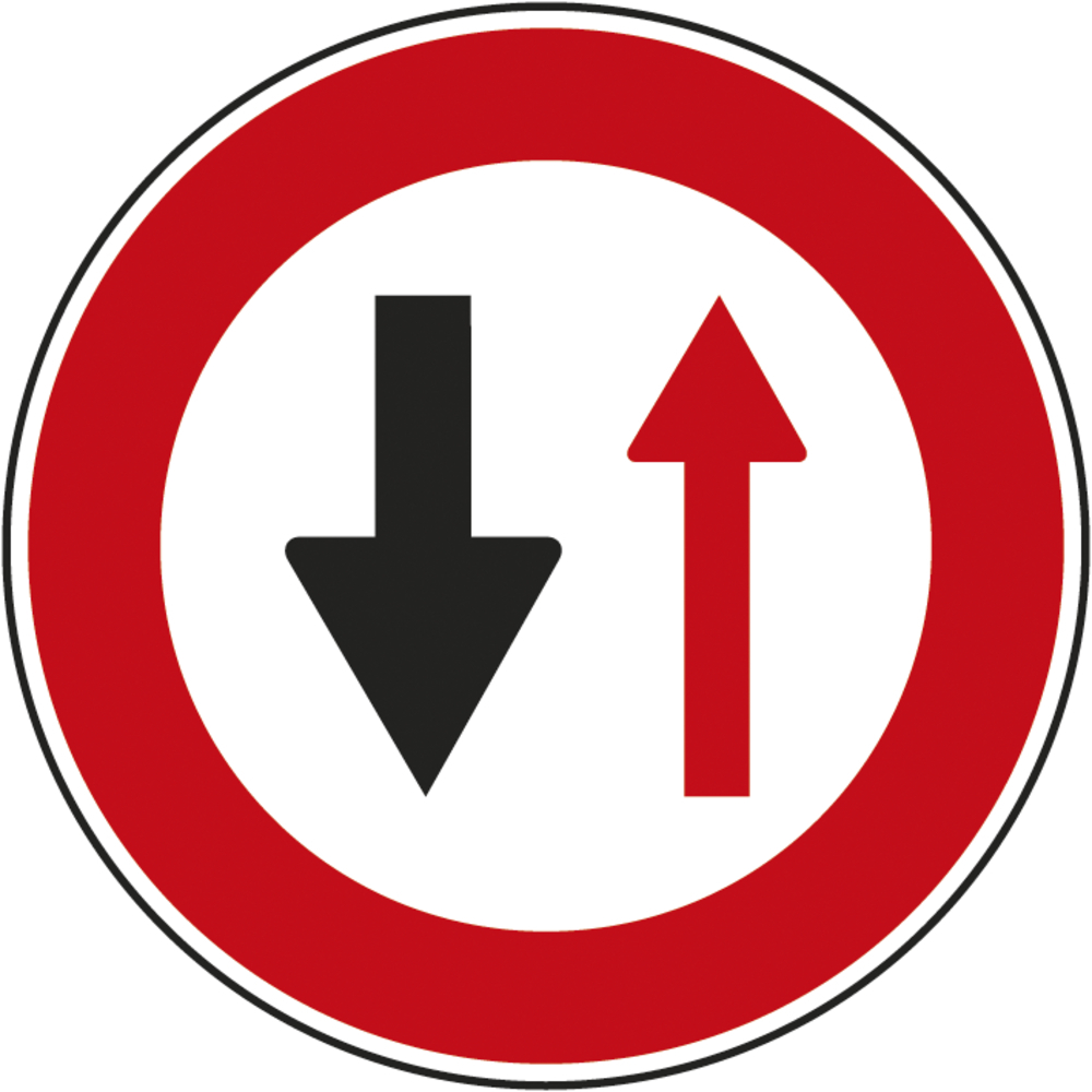 Panneau disque Cédez passage circulation sens inverse 450 B15 cl1 - NADIA SIGNALISATION - DIS450E1B15