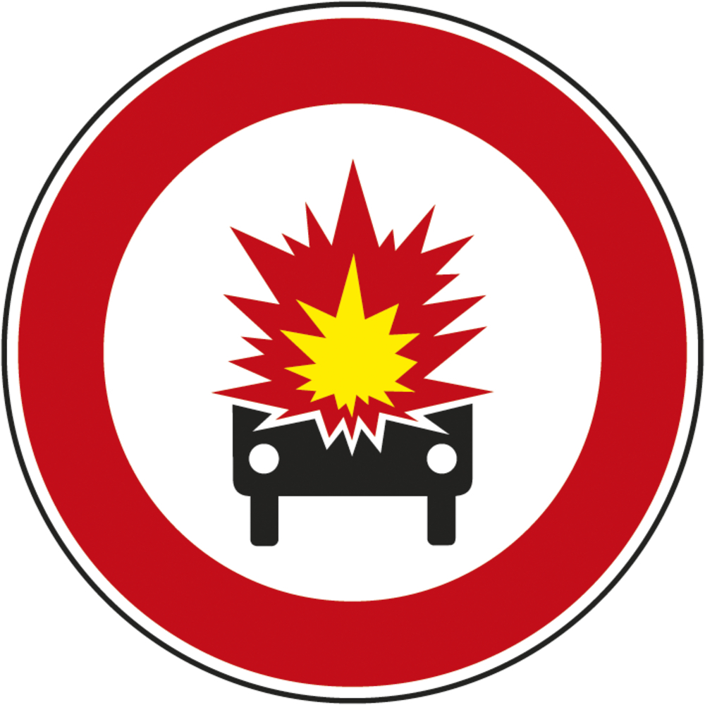 Panneau disque interdiction accès véhicules marchandises dangereuses 450 B18a cl1 - NADIA SIGNALISATION - DIS450E1B18a