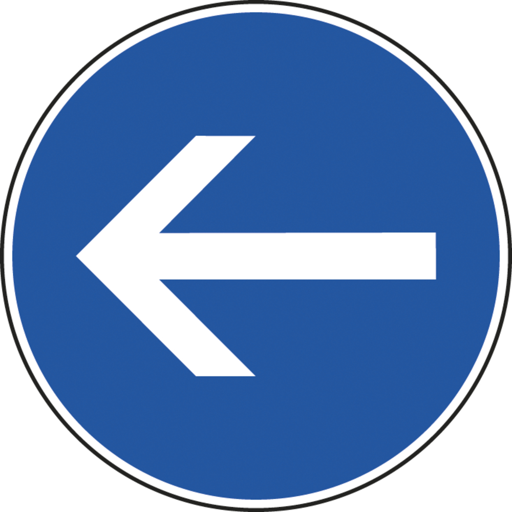 Disque Obligation de tourner à gauche avant le panneau 450 B21.2 cl1 - NADIA SIGNALISATION - DIS450E1B21.2