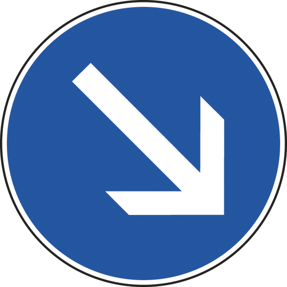 Panneau disque Contournement obligatoire par la droite 450 Ecolign B21a1 cl1 - NADIA SIGNALISATION - DIS450E1B21a1