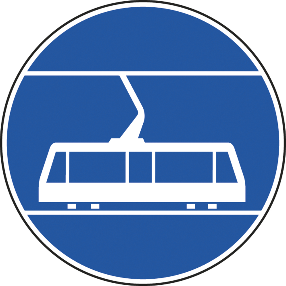 Panneau disque voie réservée aux tramways 450 Ecolign B27b cl1 - NADIA SIGNALISATION - DIS450E1B27b