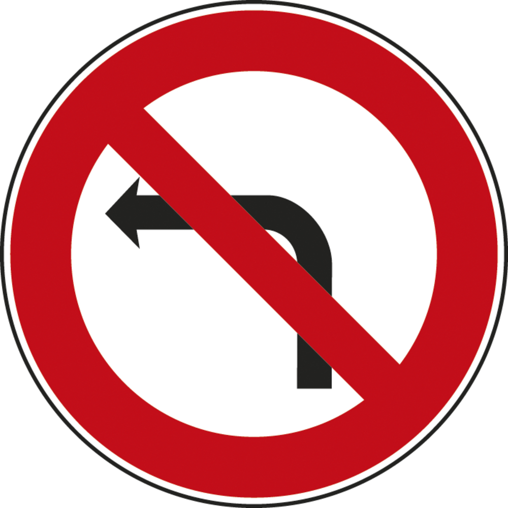Panneau disque Interdiction de tourner à gauche à la prochaine intersection 450 B2a cl1 - NADIA SIGNALISATION - DIS450E1B2a