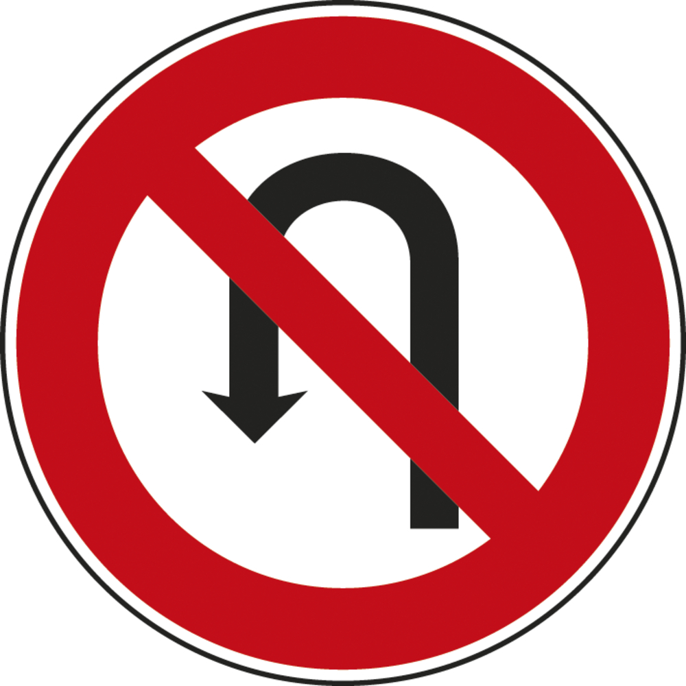 Panneau disque interdiction demi-tour prochaine intersection 450 B2c cl1 - NADIA SIGNALISATION - DIS450E1B2c