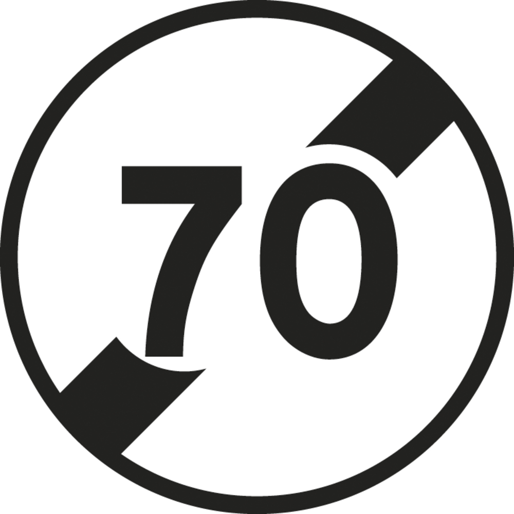 Panneau disque Fin de limitation de vitesse 450 Ecolign B33 70 cl1 - NADIA SIGNALISATION - DIS450E1B33 70