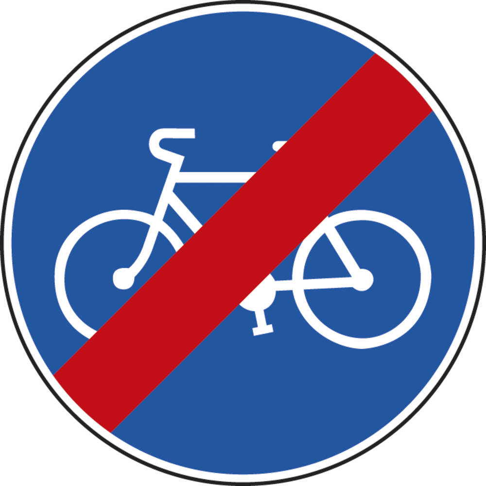 Panneau disque Fin de piste obligatoire pour cycles 450 Ecolign B40 cl1 - NADIA SIGNALISATION - DIS450E1B40