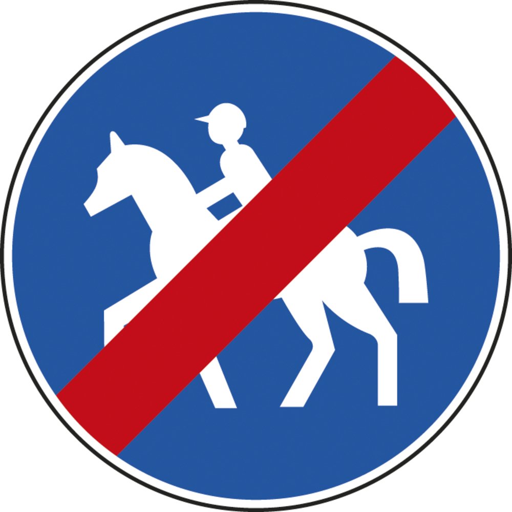 Panneau disque Fin de chemin obligatoire pour cavaliers 450 Ecolign B42 cl1 - NADIA SIGNALISATION - DIS450E1B42