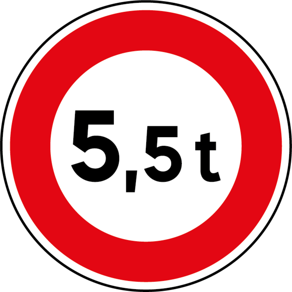 Panneau disque Interdiction véhicules poids total excédant 450 Ecolign B13 5T5 cl2 - NADIA SIGNALISATION - DIS450E2B13 5T5