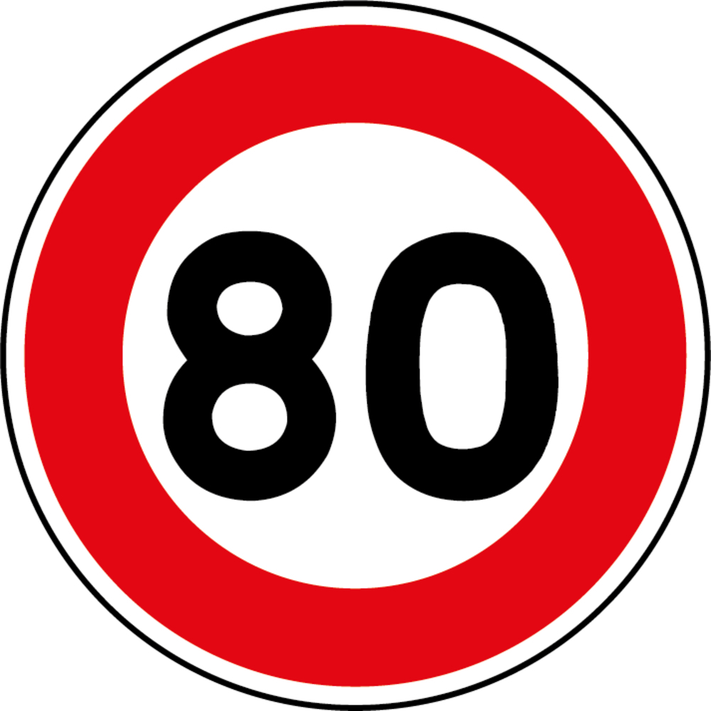 Panneau disque Limitation de vitesse interdiction 450 Ecolign B14 80 cl2 - NADIA SIGNALISATION - DIS450E2B14 80