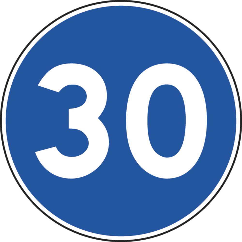 Panneau disque vitesse minimale obligatoire 450 Ecolign B25 cl2 - NADIA SIGNALISATION - DIS450E2B25