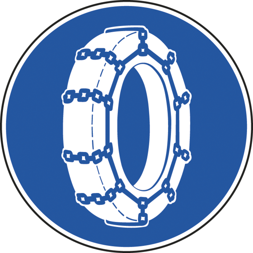 Panneau disque Chaînes à neige obligatoires 450 Ecolign B26 cl2 - NADIA SIGNALISATION - DIS450E2B26