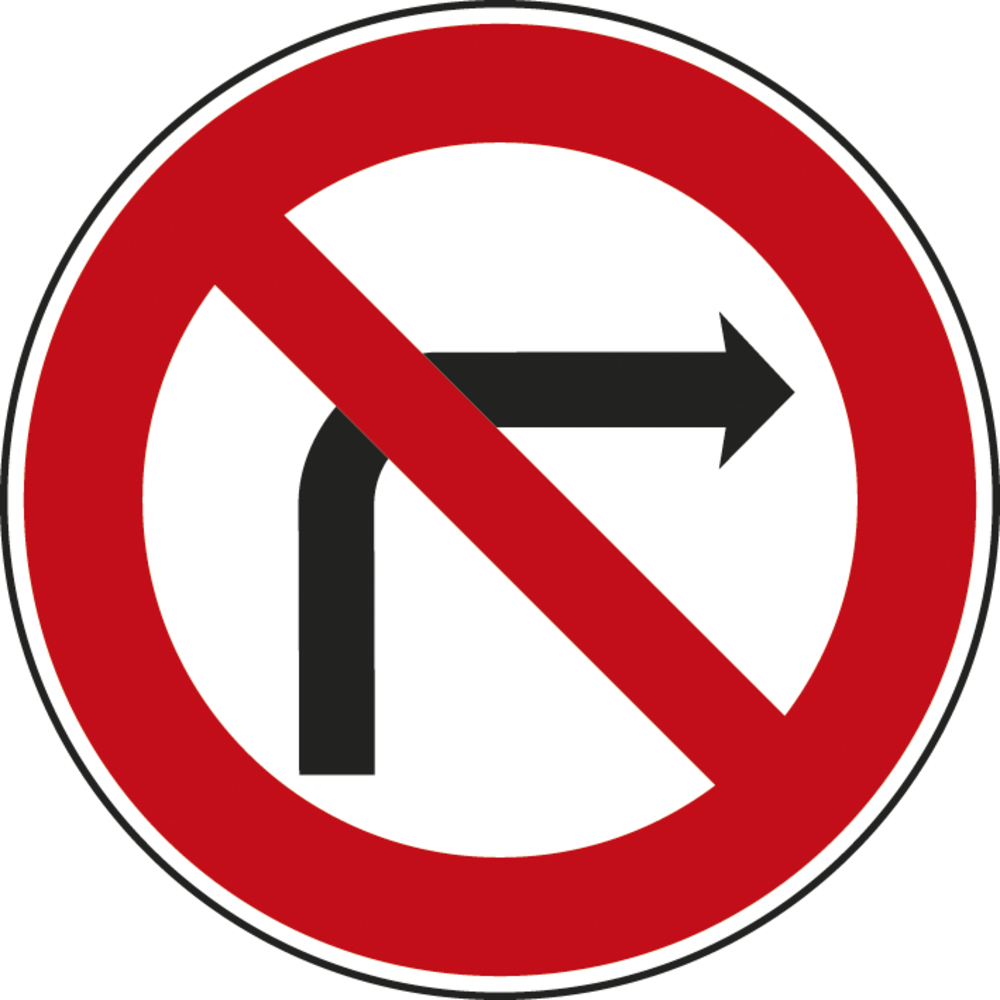 Panneau disque interdiction tourner à droite prochaine intersection 450 Ecolign B2b cl2 - NADIA SIGNALISATION - DIS450E2B2b