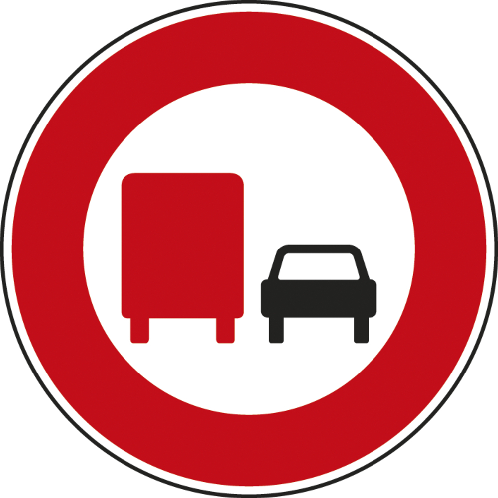 Panneau disque Interdiction véhicules lourds de dépasser 450 Ecolign B3a cl2 - NADIA SIGNALISATION - DIS450E2B3a