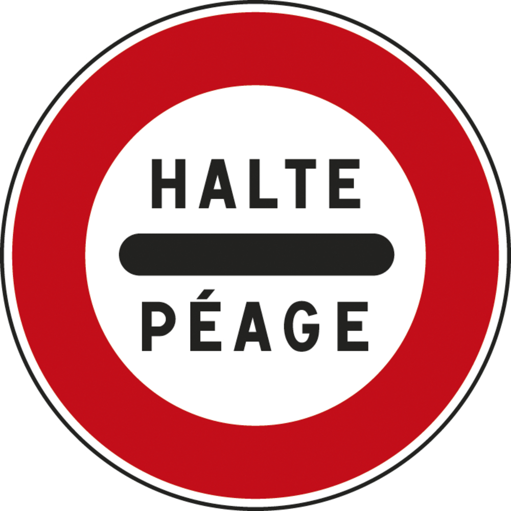 Panneau disque Arrêt au poste de péage 450 Ecolign B5c cl2 - NADIA SIGNALISATION - DIS450E2B5c