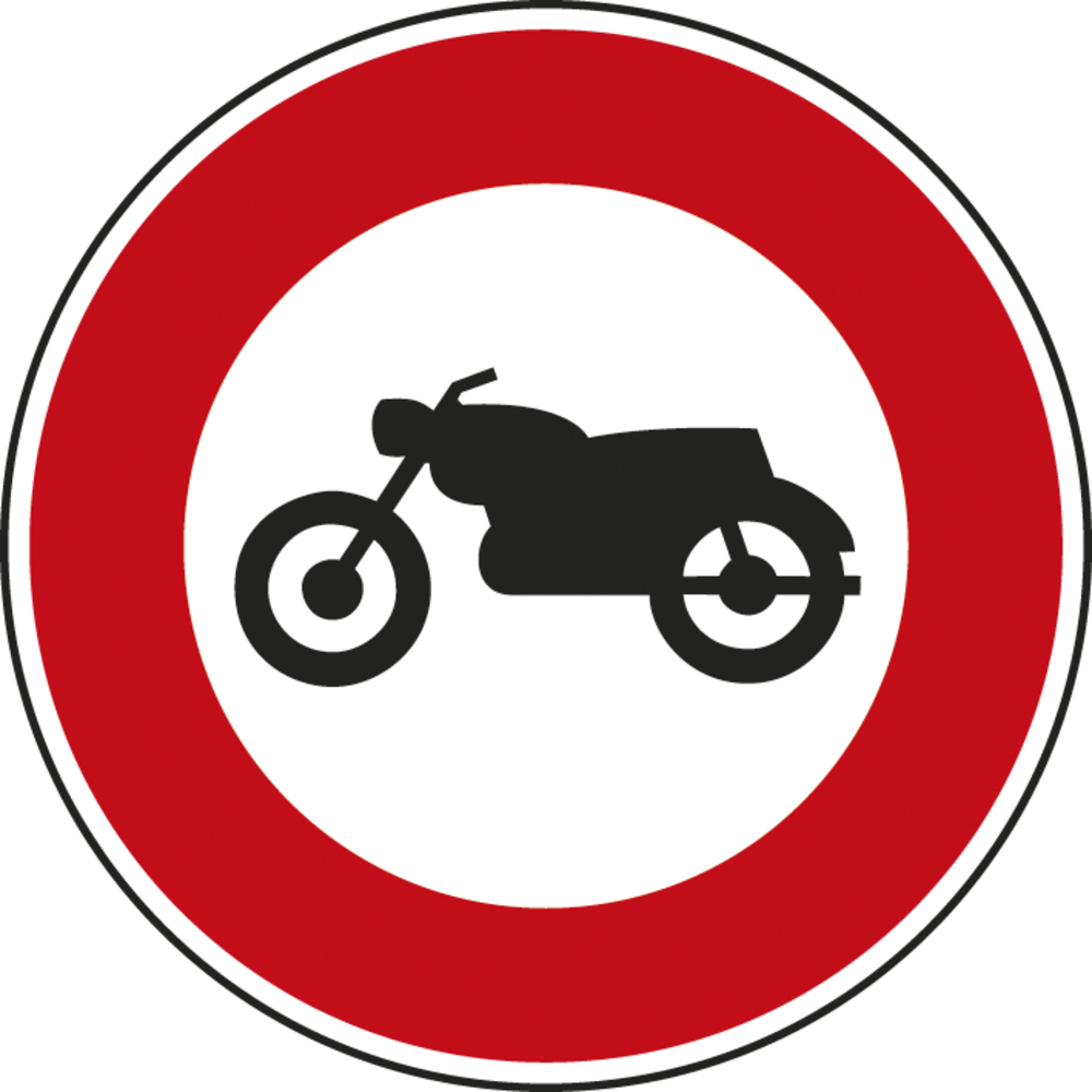 Panneau disque interdiction accès motocyclettes et légères 450 Ecolign B9h cl2 - NADIA SIGNALISATION - DIS450E2B9h