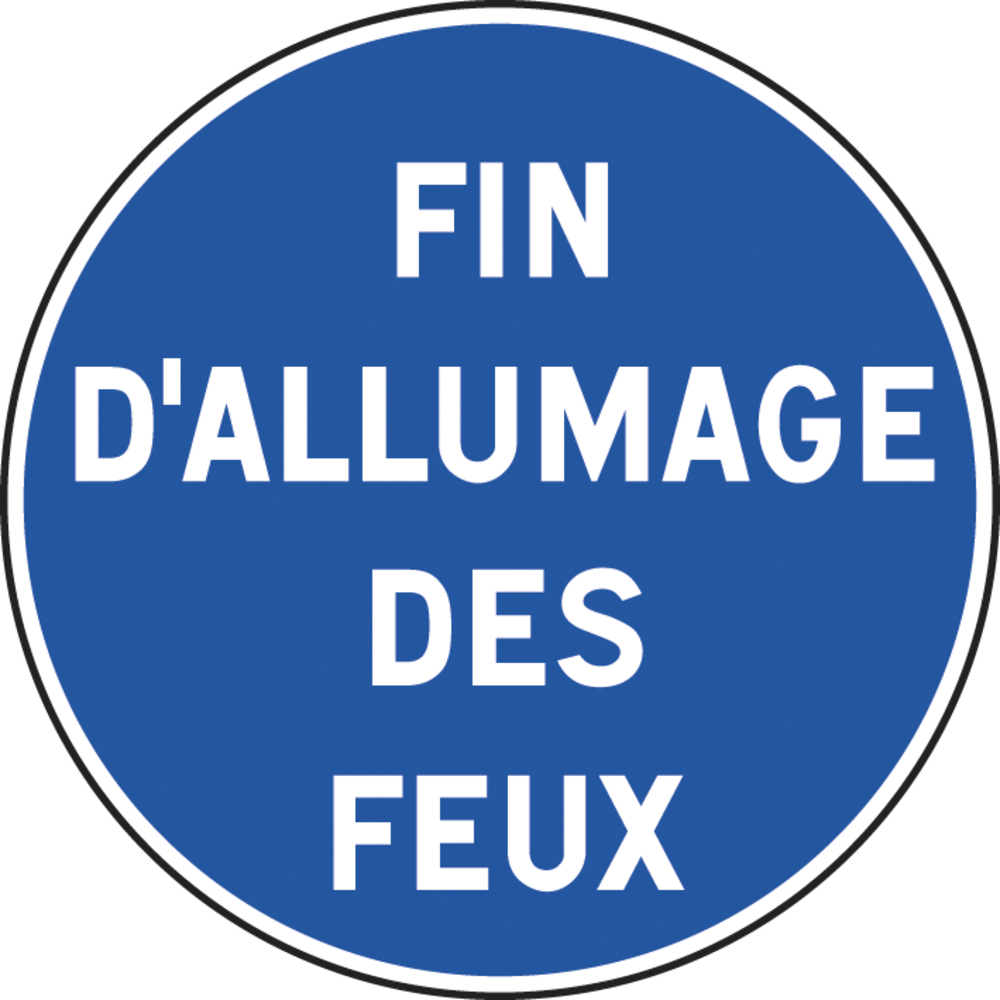 Panneau disque fin obligation inscription 850 Ecolign B49 cl1 - NADIA SIGNALISATION - DIS850E1B49