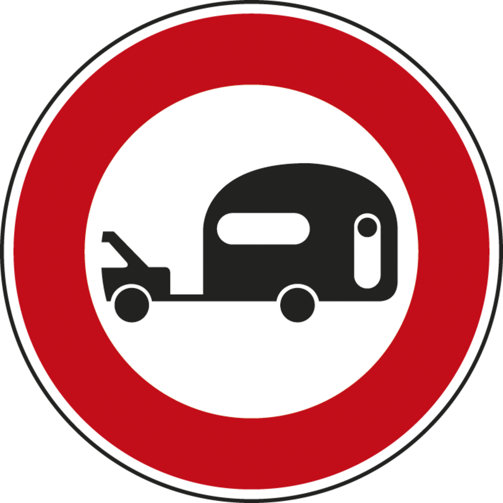 Panneau disque Accès interdit caravane/remorque >250kg 850 Ecolign B9i cl1 - NADIA SIGNALISATION - DIS850E1B9i