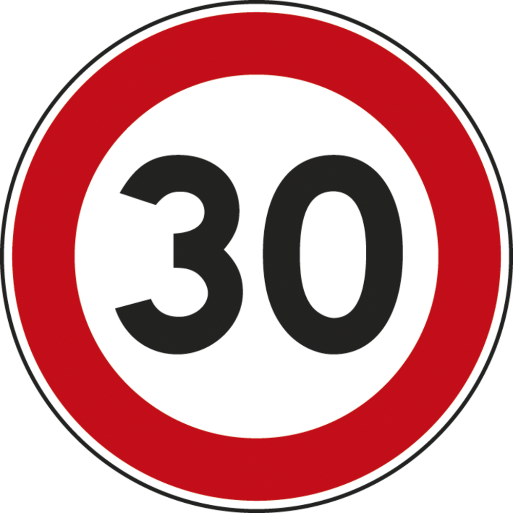 Panneau disque limitation de vitesse interdiction 850 Ecolign B14 30 cl2 - NADIA SIGNALISATION - DIS850E2B14 30