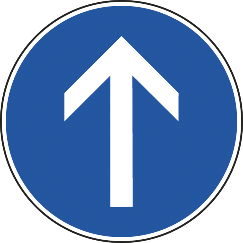 Panneau disque direction obligatoire tout droit 850 Ecolign B21b cl2 - NADIA SIGNALISATION - DIS850E2B21b