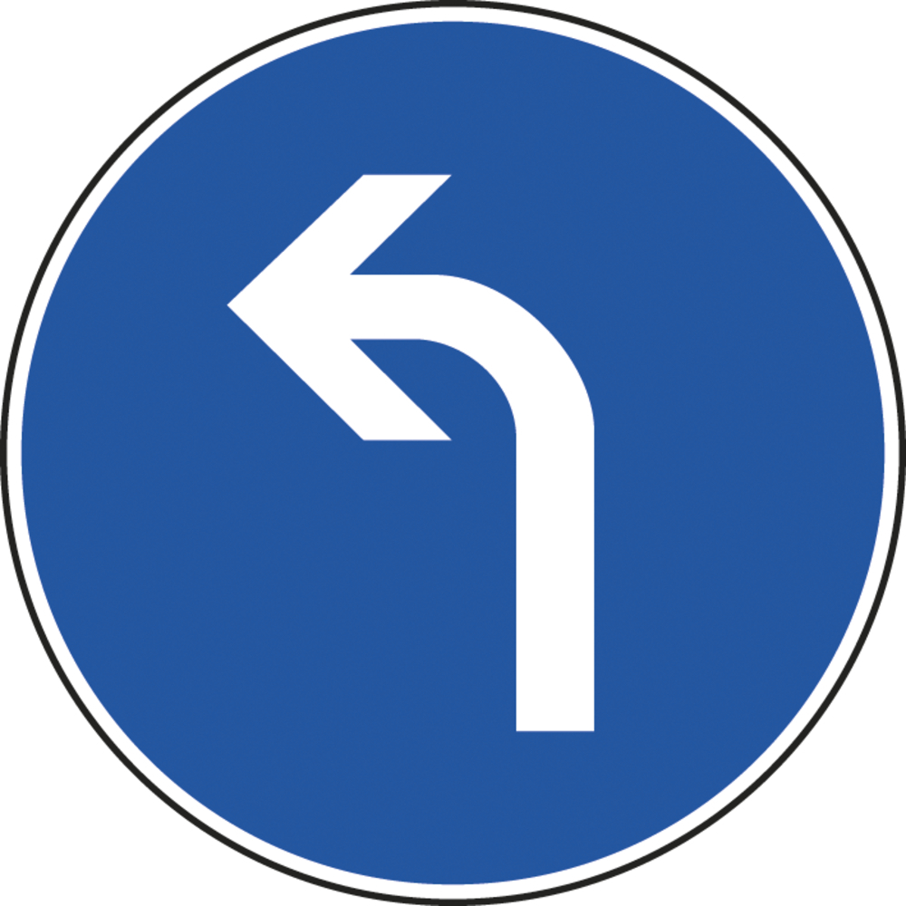 Panneau disque Direction obligatoire gauche intersection 850 Ecolign B21c2 cl2 - NADIA SIGNALISATION - DIS850E2B21c2