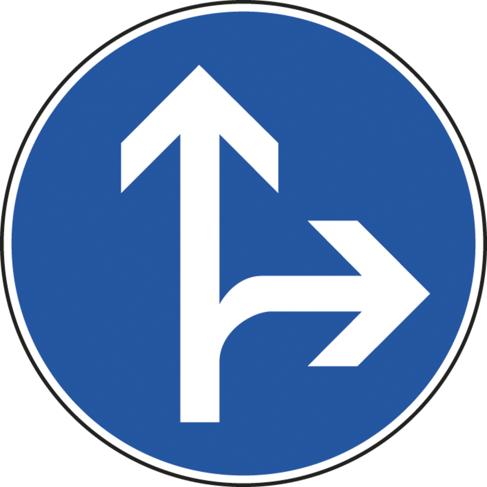 Panneau disque Obligatoire : Tout Droit ou Droite 850 Ecolign B21d1 cl2 - NADIA SIGNALISATION - DIS850E2B21d1