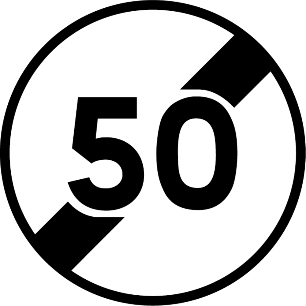 Panneau disque fin de limitation de vitesse 850 Ecolign B33 50 cl2 - NADIA SIGNALISATION - DIS850E2B33 50