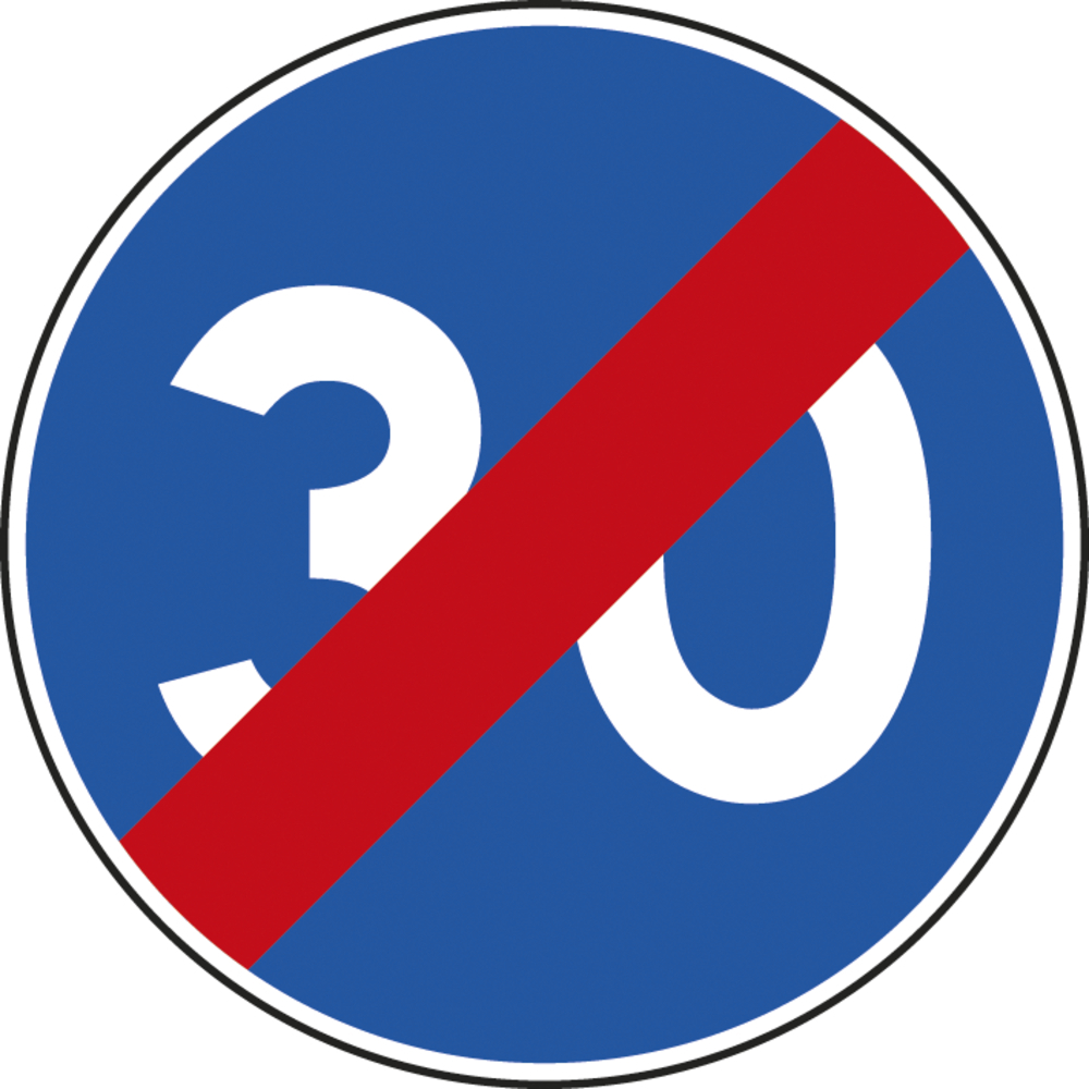 Panneau disque fin de vitesse minimale obligatoire 850 Ecolign B43 cl2 - NADIA SIGNALISATION - DIS850E2B43