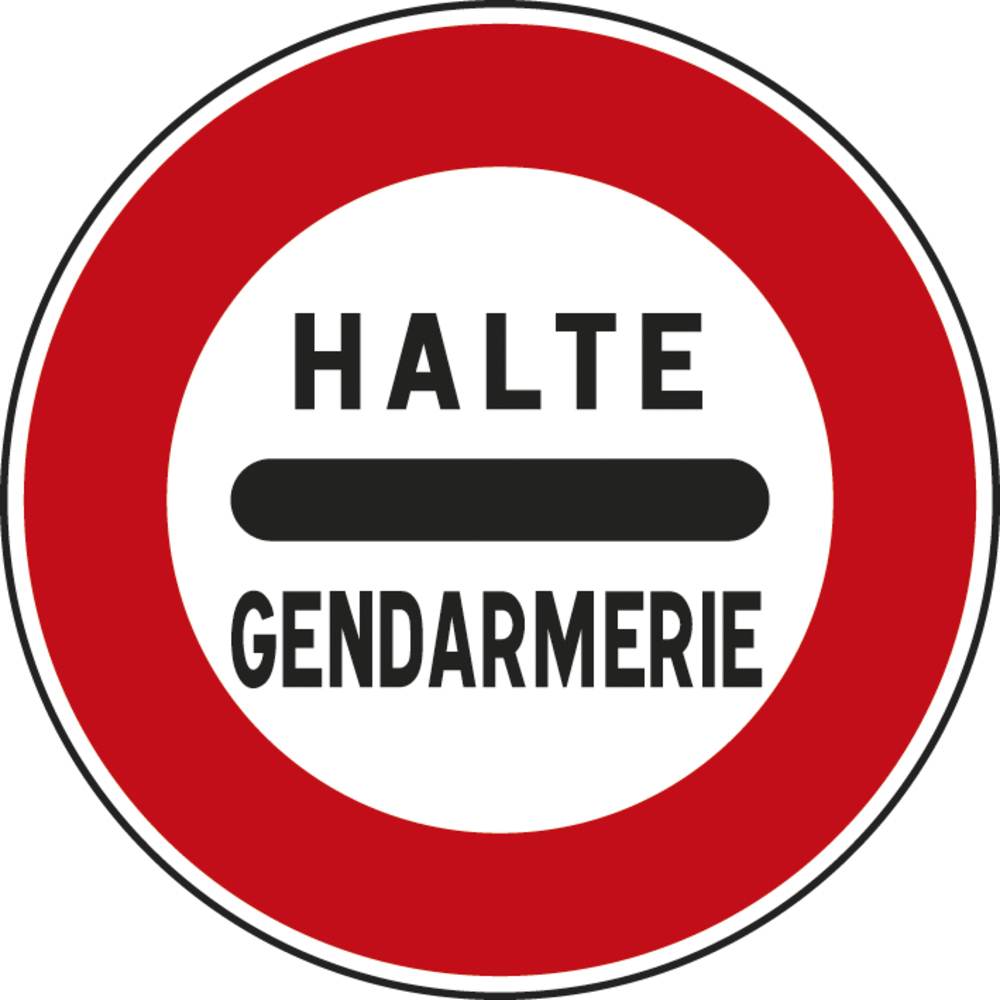 Panneau disque Arrêt au poste de gendarmerie 850 B5a cl2 - NADIA SIGNALISATION - DIS850E2B5a